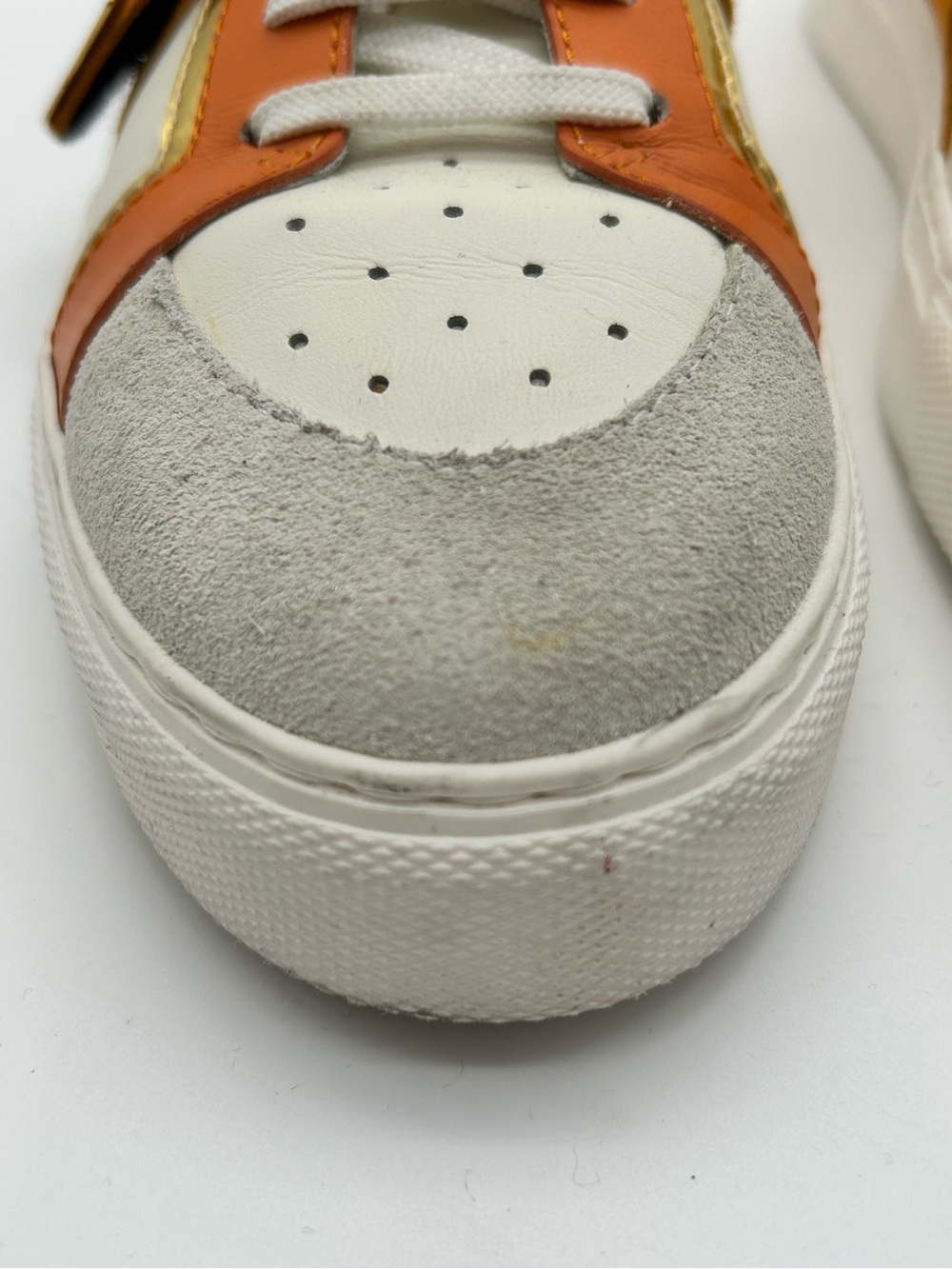 Giuseppe Zanotti Zenas Orange, White & Gold Leather Sneakers size 37 - Picture 3 of 11